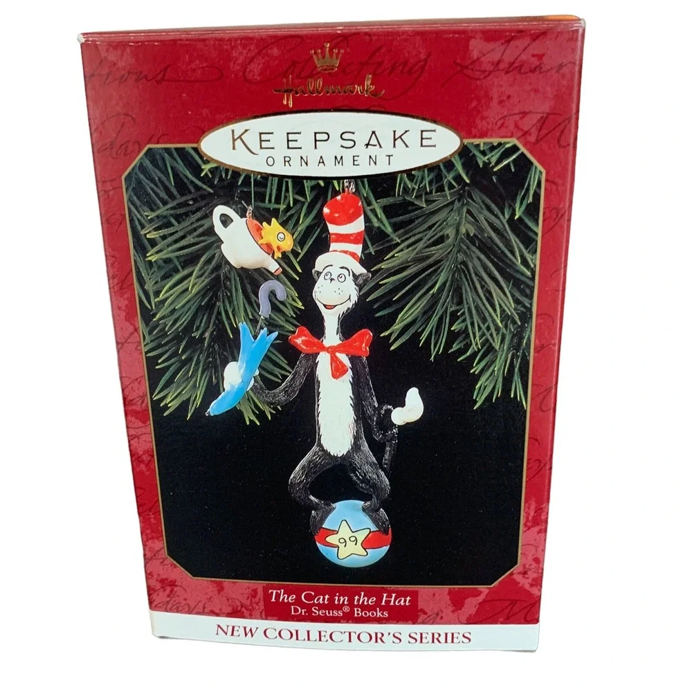 HALLMARK 1999 DR. SEUSS BOOKS THE CAT IN THE HAT #‎ 1 SERIES ORNAMENT